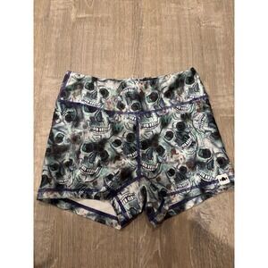 Wod Bottom Skull Print Athletic Shorts High Waist‎ Activewear small